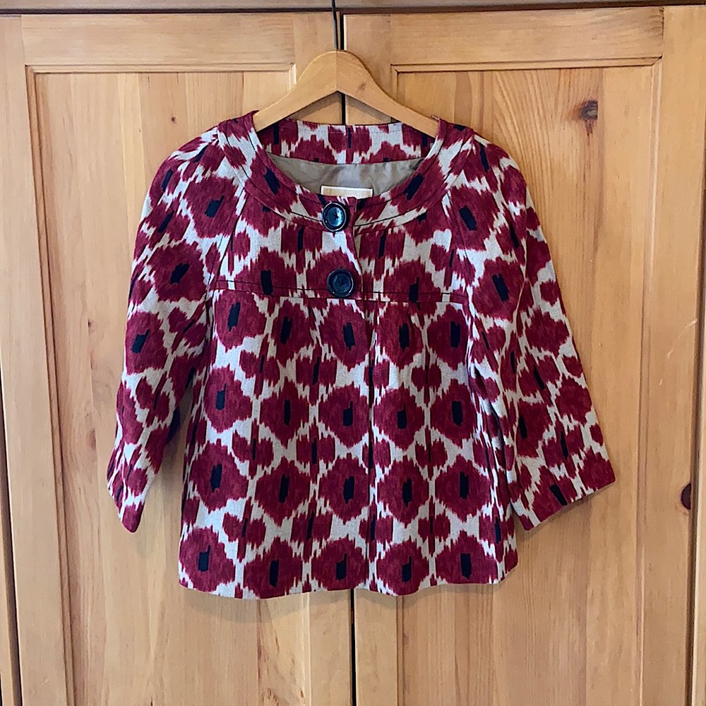 Gorgeous Michael Kors Linen Batik Kilim Jacket